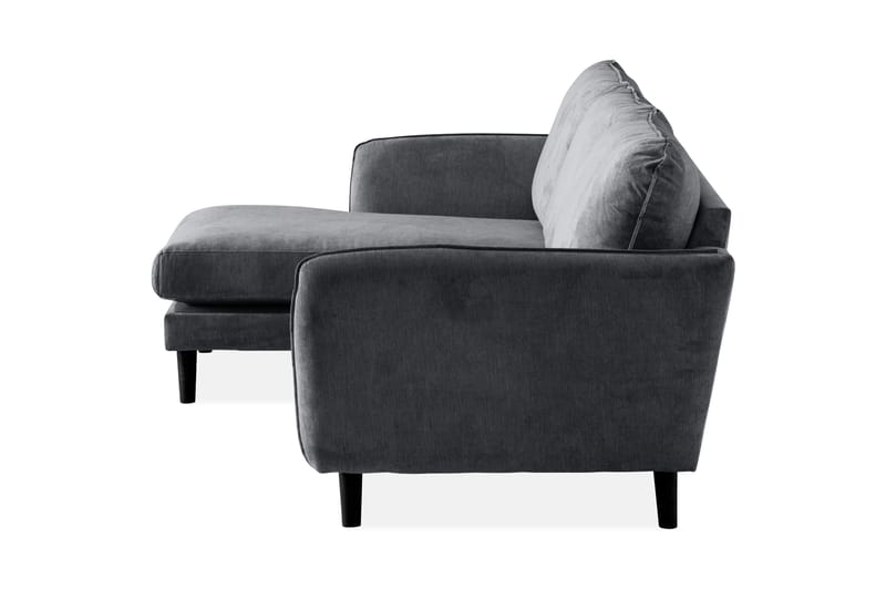 Trend Lyx 3-seters Venstrevendt L-formet Sjeselongsofa i Stoff - Mørk grå - Møbler - Sofaer - Sofa med sjeselong - 4 seters sofa med divan