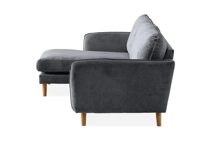 Trend Lyx 3-seters Venstrevendt L-formet Sjeselongsofa i Stoff - Mørk grå - M øbler - Sofaer - Sofa med sjeselong - 4 seters sofa med divan
