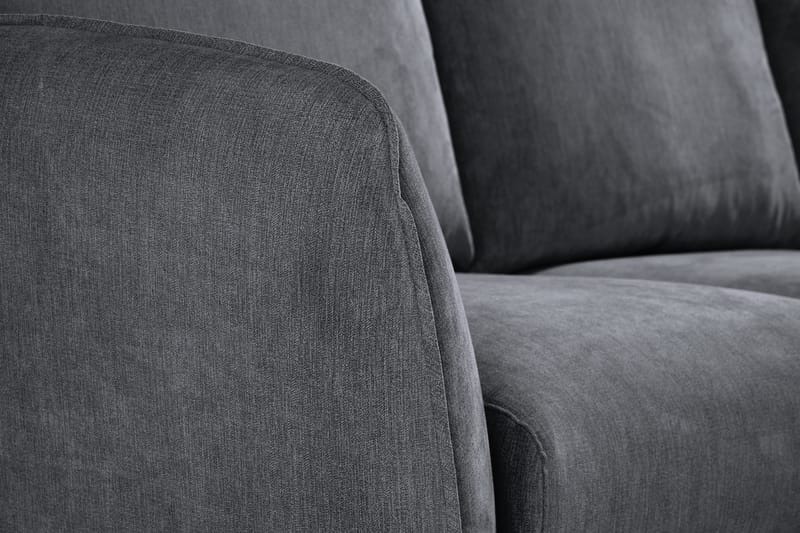 Trend Lyx 3-seters Venstrevendt L-formet Sjeselongsofa i Stoff - Mørk grå - Møbler - Sofaer - Sofa med sjeselong - 4 seters sofa med divan