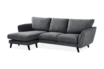 Trend Lyx 3-seters Venstrevendt L-formet Sjeselongsofa i Stoff - Mørk grå - Møbler - Sofaer - Sofa med sjeselong