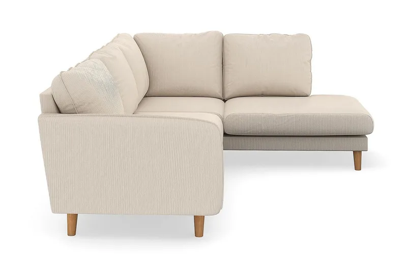 Trend Lyx 4-seters Høyrevendt L-formet Sjeselongsofa i Manchester - Beige - Møbler - Sofaer - Sofa med sjeselong - 4 seters sofa med divan