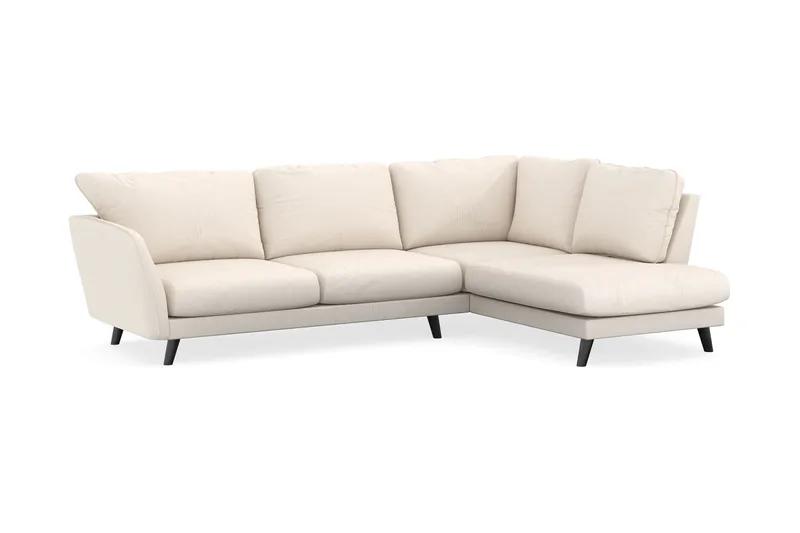 Trend Lyx 4-seters Høyrevendt L-formet Sjeselongsofa i Manchester - Beige - Møbler - Sofaer - Sofa med sjeselong