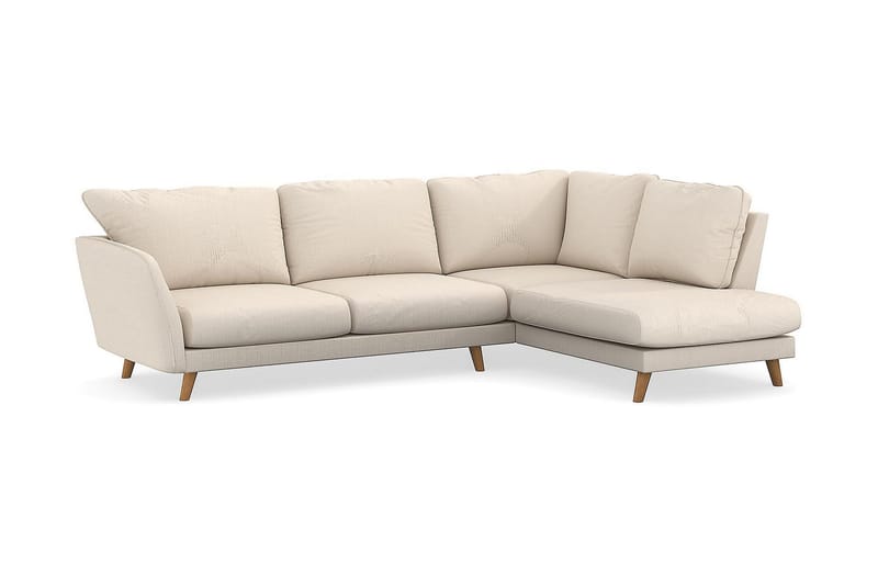 Trend Lyx 4-seters Høyrevendt L-formet Sjeselongsofa i Manchester - Beige - Møbler - Sofaer - Sofa med sjeselong - 4 seters sofa med divan