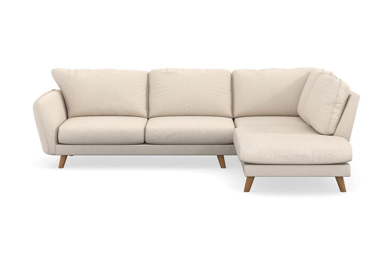 Trend Lyx 4-seters Høyrevendt L-formet Sjeselongsofa i Manchester - Beige - Møbler - Sofaer - Sofa med sjeselong - 4 seters sofa med divan
