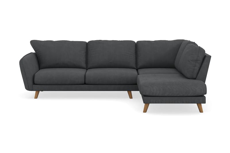 Trend Lyx 4-seters Høyrevendt L-formet Sjeselongsofa i Manchester - Mørk grå - Møbler - Sofaer - Sofa med sjeselong