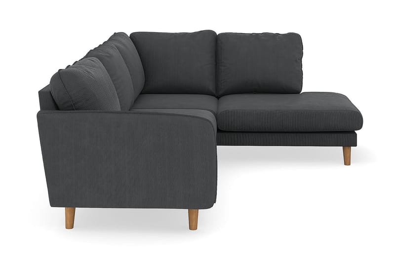 Trend Lyx 4-seters Høyrevendt L-formet Sjeselongsofa i Manchester - Mørk grå - Møbler - Sofaer - Sofa med sjeselong