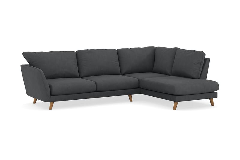 Trend Lyx 4-seters Høyrevendt L-formet Sjeselongsofa i Manchester - Mørk grå - Møbler - Sofaer - Sofa med sjeselong
