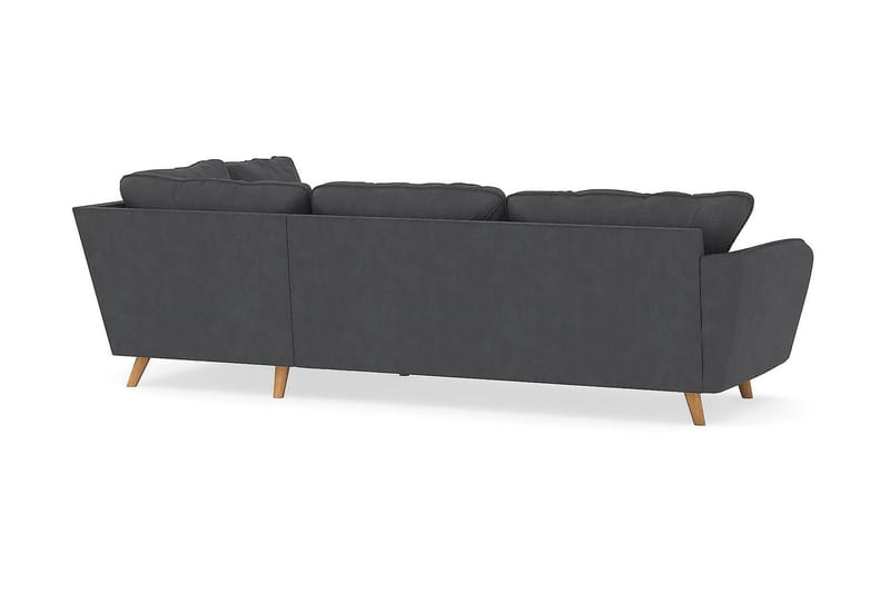 Trend Lyx 4-seters Høyrevendt L-formet Sjeselongsofa i Manchester - Mørk grå - Møbler - Sofaer - Sofa med sjeselong