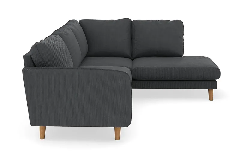 Trend Lyx 4-seters Høyrevendt L-formet Sjeselongsofa i Manchester - Mørk grå - Møbler - Sofaer - Sofa med sjeselong - 4 seters sofa med divan