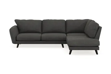 Trend Lyx 4-seters Høyrevendt L-formet Sjeselongsofa i Manchester - Mørkegrå - Møbler - Sofaer - Sofa med sjeselong