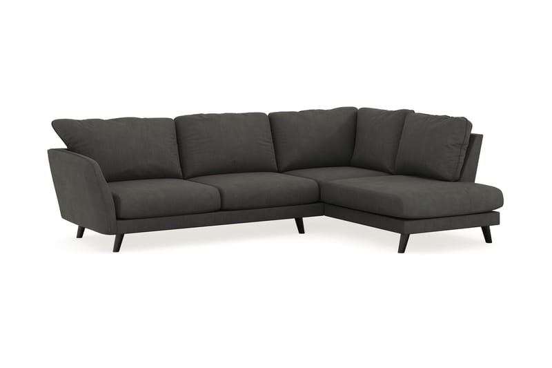 Trend Lyx 4-seters Høyrevendt L-formet Sjeselongsofa i Manchester - Mørkegrå - Møbler - Sofaer - Sofa med sjeselong