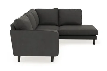 Trend Lyx 4-seters Høyrevendt L-formet Sjeselongsofa i Manchester - Mørkegrå - Møbler - Sofaer - Sofa med sjeselong