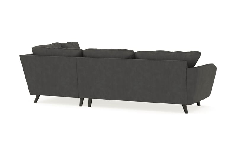 Trend Lyx 4-seters Høyrevendt L-formet Sjeselongsofa i Manchester - Mørkegrå - Møbler - Sofaer - Sofa med sjeselong