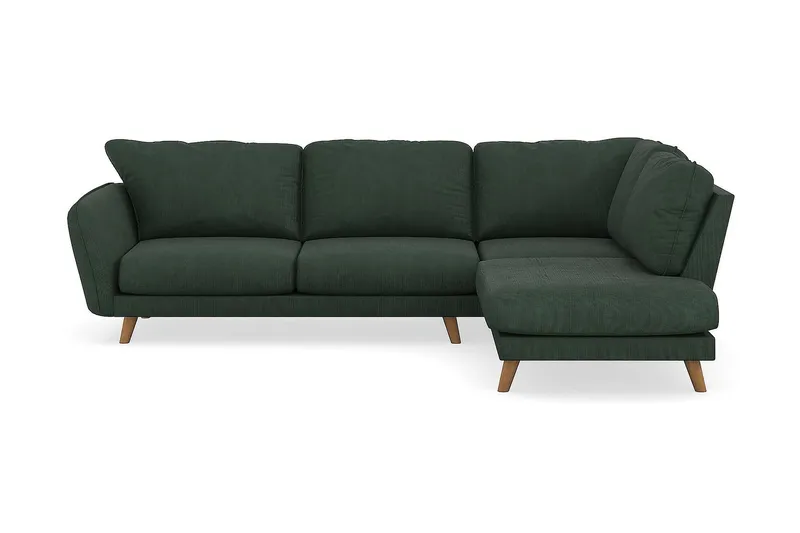 Trend Lyx 4-seters Høyrevendt L-formet Sjeselongsofa i Manchester - Mørkegrønn - Møbler - Sofaer - Sofa med sjeselong - 4 seters sofa med divan