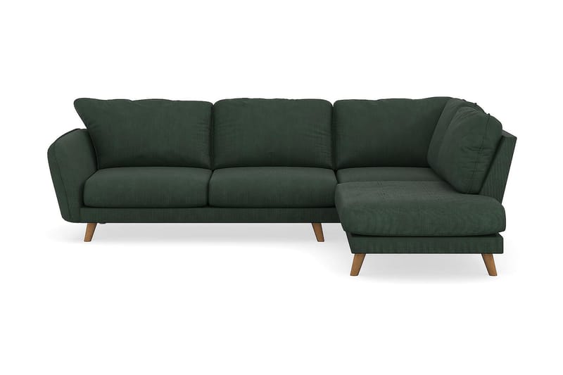 Trend Lyx 4-seters Høyrevendt L-formet Sjeselongsofa i Manchester - Mørkegrønn - Møbler - Sofaer - Sofa med sjeselong