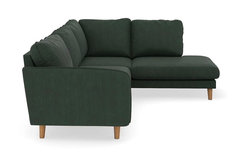 Trend Lyx 4-seters Høyrevendt L-formet Sjeselongsofa i Manchester - Mørkegrønn - Møbler - Sofaer - Sofa med sjeselong