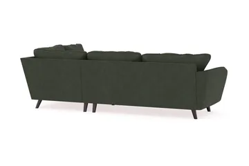Trend Lyx 4-seters Høyrevendt L-formet Sjeselongsofa i Manchester - Mørkegrønn - Møbler - Sofaer - Sofa med sjeselong