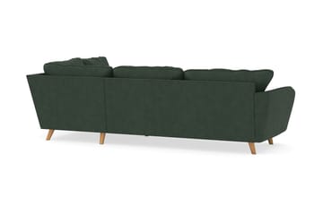 Trend Lyx 4-seters Høyrevendt L-formet Sjeselongsofa i Manchester - Mørkegrønn - Møbler - Sofaer - Sofa med sjeselong