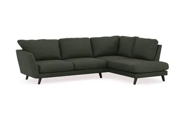 Trend Lyx 4-seters Høyrevendt L-formet Sjeselongsofa i Manchester - Mørkegrønn - Møbler - Sofaer - Sofa med sjeselong