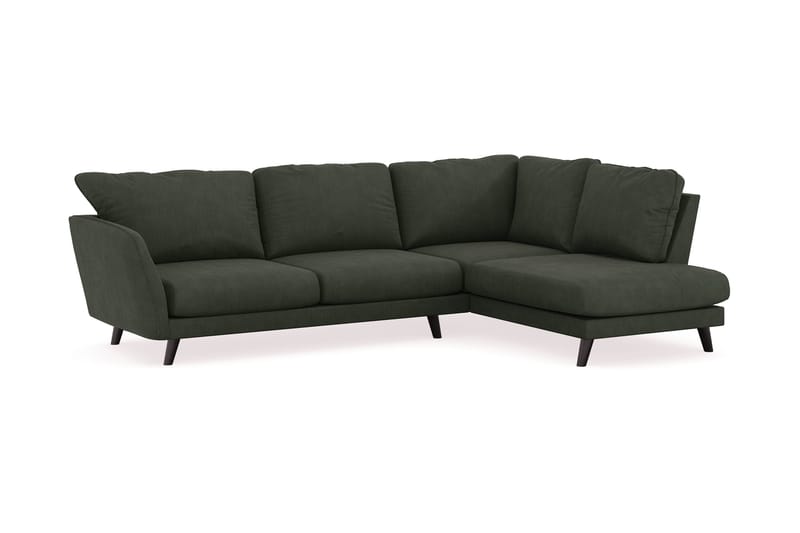 Trend Lyx 4-seters Høyrevendt L-formet Sjeselongsofa i Manchester - Mørkegrønn - Møbler - Sofaer - Sofa med sjeselong