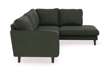 Trend Lyx 4-seters Høyrevendt L-formet Sjeselongsofa i Manchester - Mørkegrønn - Møbler - Sofaer - Sofa med sjeselong