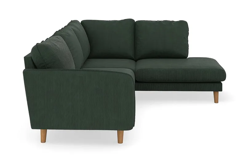 Trend Lyx 4-seters Høyrevendt L-formet Sjeselongsofa i Manchester - Mørkegrønn - Møbler - Sofaer - Sofa med sjeselong - 4 seters sofa med divan