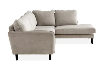 Trend Lyx 4-seters Høyrevendt L-formet Sjeselongsofa i Stoff - Beige - Møbler - Sofaer - Sofa med sjeselong