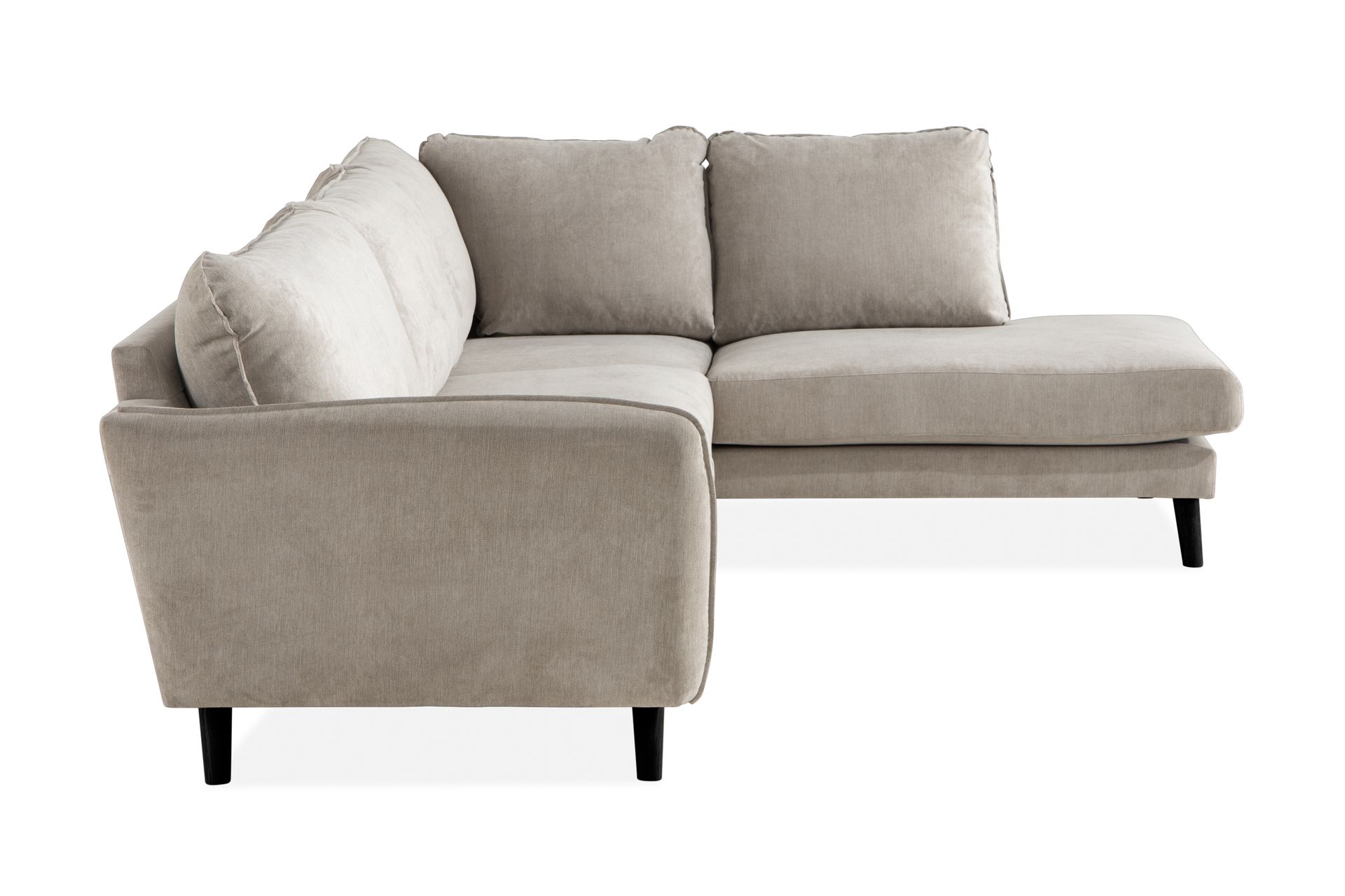 Trend Lyx 4-seters Høyrevendt L-formet Sjeselongsofa i Stoff - Beige - Møbler - Sofaer - Sofa med sjeselong