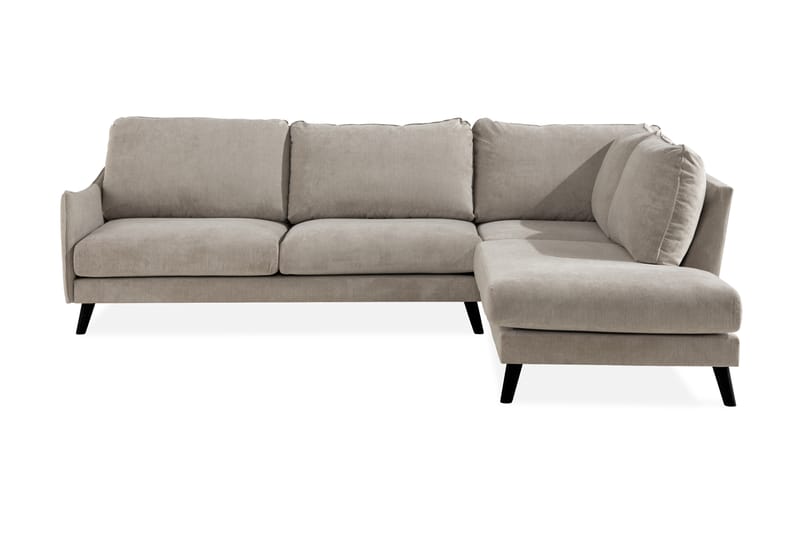 Trend Lyx 4-seters Høyrevendt L-formet Sjeselongsofa i Stoff - Beige - Møbler - Sofaer - Sofa med sjeselong