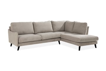 Trend Lyx 4-seters Høyrevendt L-formet Sjeselongsofa i Stoff - Beige - Møbler - Sofaer - Sofa med sjeselong