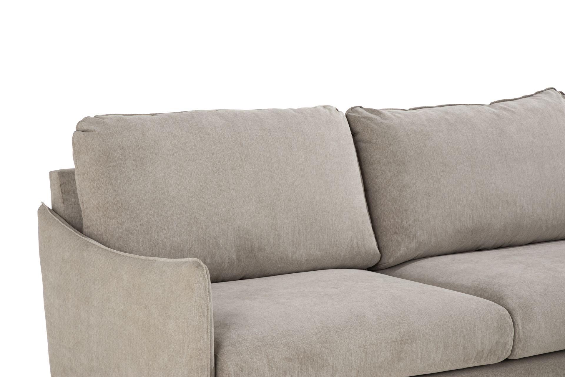 Trend Lyx 4-seters Høyrevendt L-formet Sjeselongsofa i Stoff - Beige - Møbler - Sofaer - Sofa med sjeselong