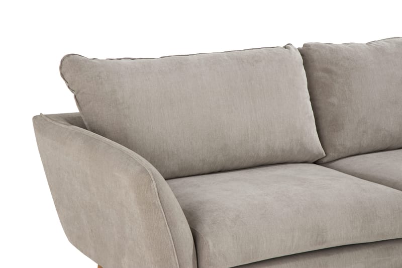 Trend Lyx 4-seters Høyrevendt L-formet Sjeselongsofa i Stoff - Beige - Møbler - Sofaer - Sofa med sjeselong - 4 seters sofa med divan