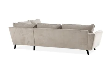 Trend Lyx 4-seters Høyrevendt L-formet Sjeselongsofa i Stoff - Beige - Møbler - Sofaer - Sofa med sjeselong