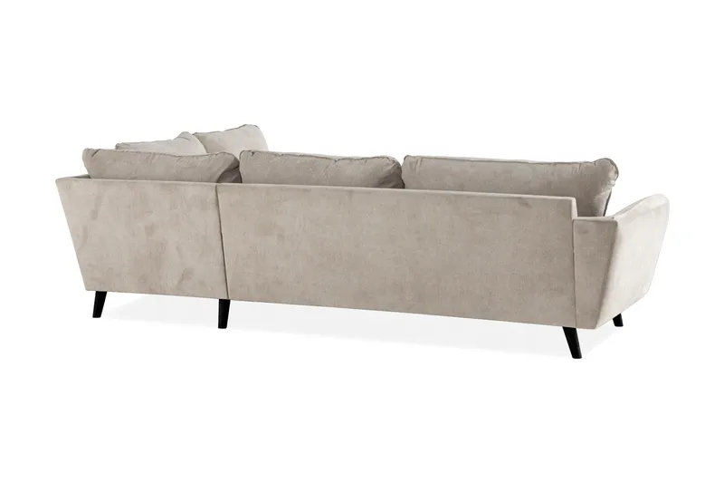 Trend Lyx 4-seters Høyrevendt L-formet Sjeselongsofa i Stoff - Beige - Møbler - Sofaer - Sofa med sjeselong - 4 seters sofa med divan