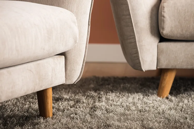 Trend Lyx 4-seters Høyrevendt L-formet Sjeselongsofa i Stoff - Beige - Møbler - Sofaer - Sofa med sjeselong - 4 seters sofa med divan