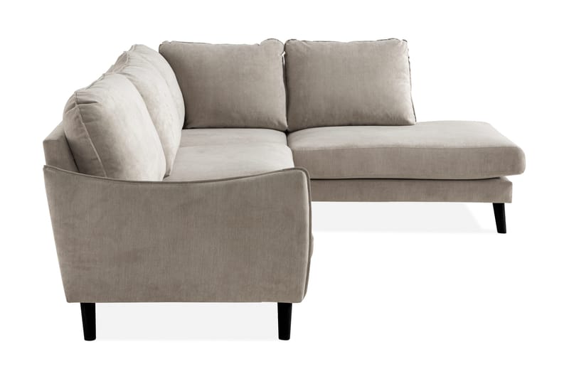 Trend Lyx 4-seters Høyrevendt L-formet Sjeselongsofa i Stoff - Beige - Møbler - Sofaer - Sofa med sjeselong - 4 seters sofa med divan
