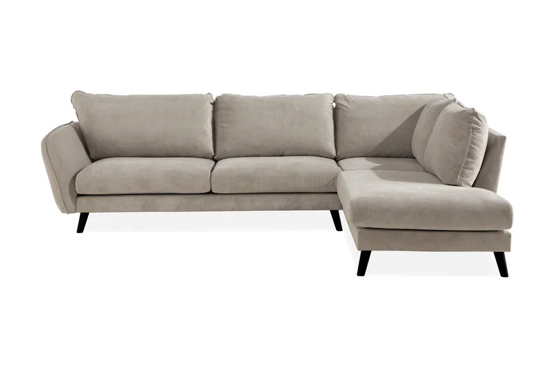Trend Lyx 4-seters Høyrevendt L-formet Sjeselongsofa i Stoff, Beige