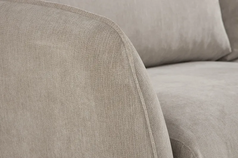 Trend Lyx 4-seters Høyrevendt L-formet Sjeselongsofa i Stoff - Beige - Møbler - Sofaer - Sofa med sjeselong - 4 seters sofa med divan
