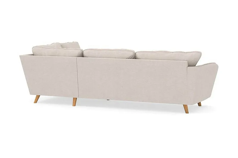 Trend Lyx 4-seters Høyrevendt L-formet Sjeselongsofa i Stoff - Beige - Møbler - Sofaer - Sofa med sjeselong - 4 seters sofa med divan