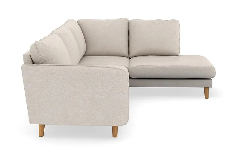 Trend Lyx 4-seters Høyrevendt L-formet Sjeselongsofa i Stoff - Beige - Møbler - Sofaer - Sofa med sjeselong - 4 seters sofa med divan