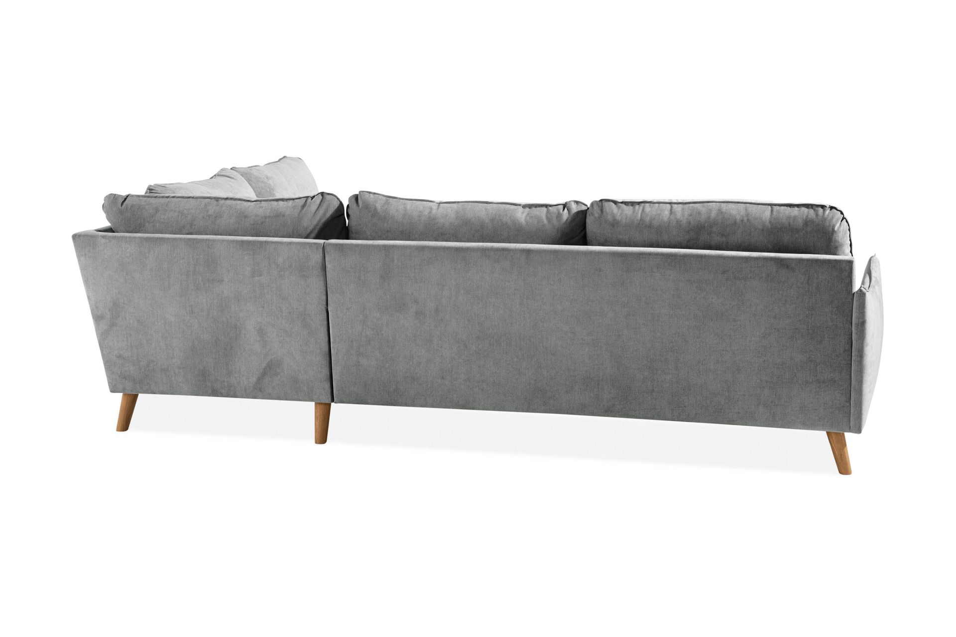 Trend Lyx 4-seters Høyrevendt L-formet Sjeselongsofa i Stoff - Grå - Møbler - Sofaer - Sofa med sjeselong