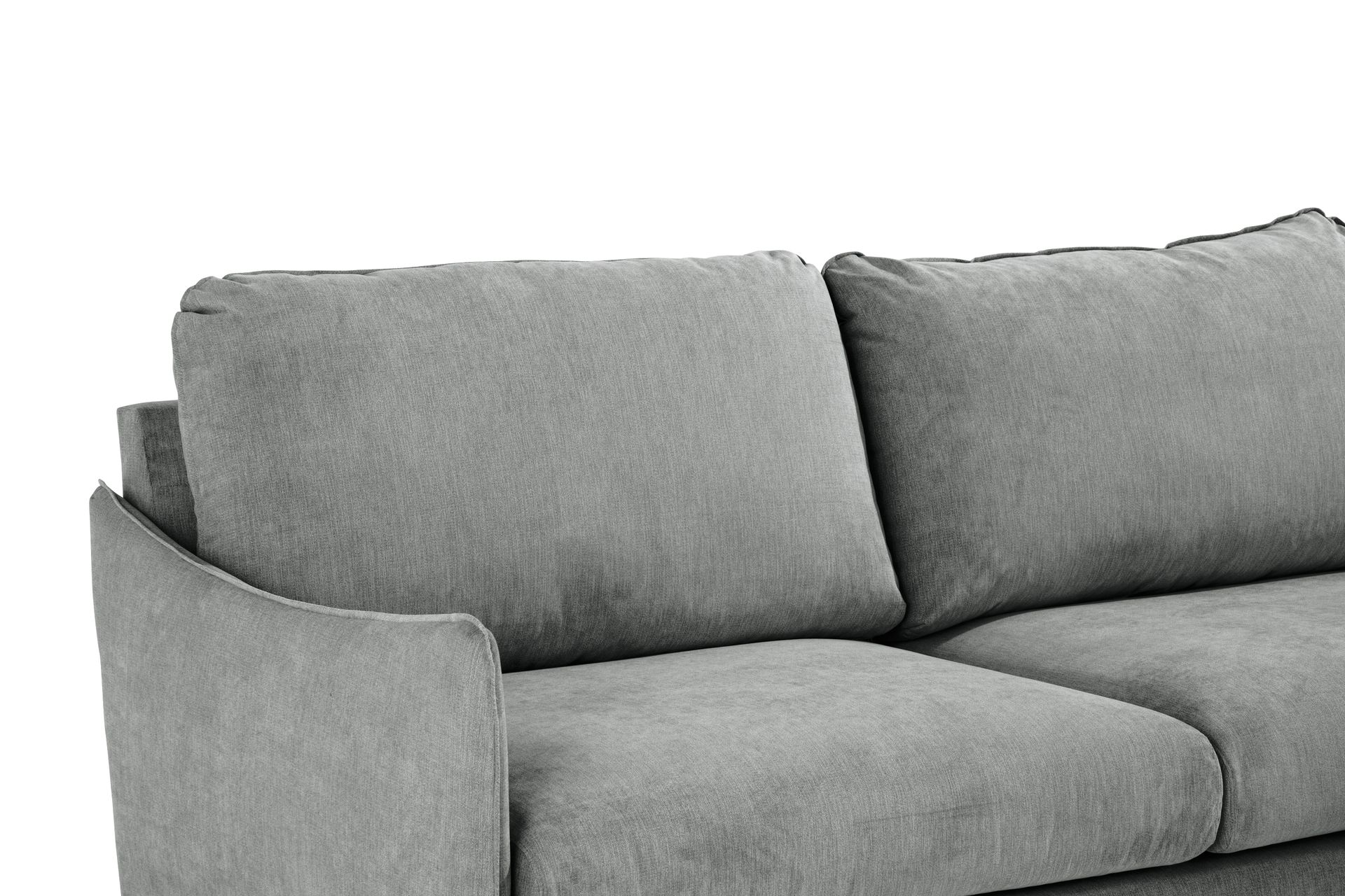 Trend Lyx 4-seters Høyrevendt L-formet Sjeselongsofa i Stoff - Grå - Møbler - Sofaer - Sofa med sjeselong