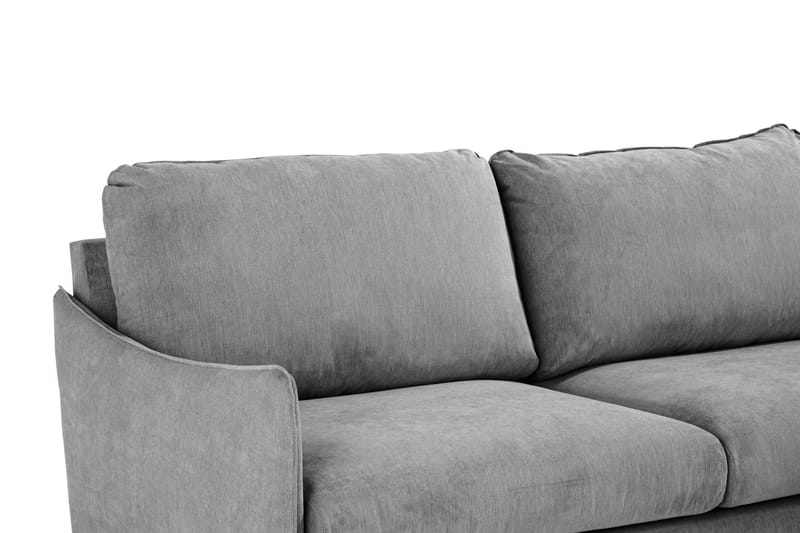 Trend Lyx 4-seters Høyrevendt L-formet Sjeselongsofa i Stoff - Grå - Møbler - Sofaer - Sofa med sjeselong