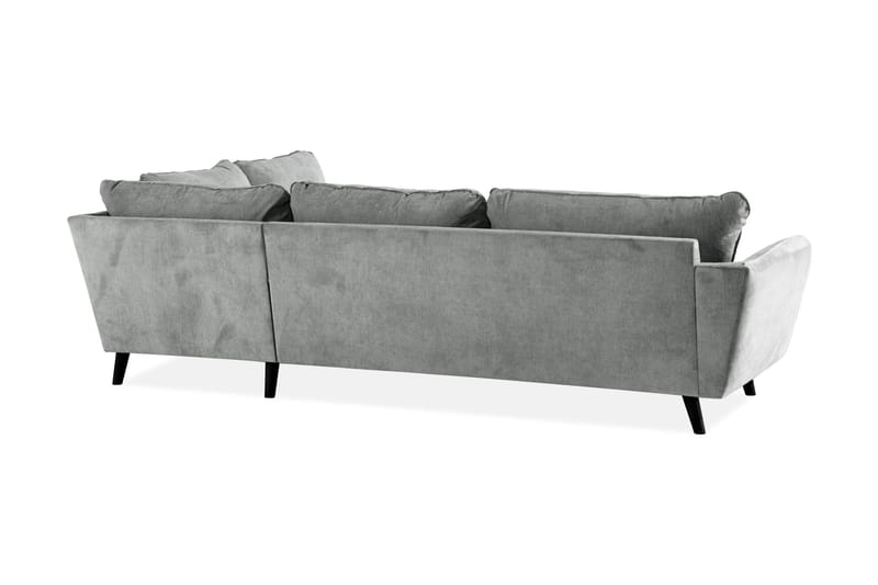 Trend Lyx 4-seters Høyrevendt L-formet Sjeselongsofa i Stoff - Grå - Møbler - Sofaer - Sofa med sjeselong - 4 seters sofa med divan