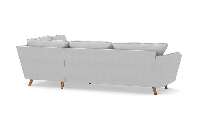 Trend Lyx 4-seters Høyrevendt L-formet Sjeselongsofa i Stoff - Lys grå - Møbler - Sofaer - Sofa med sjeselong - 4 seters sofa med divan