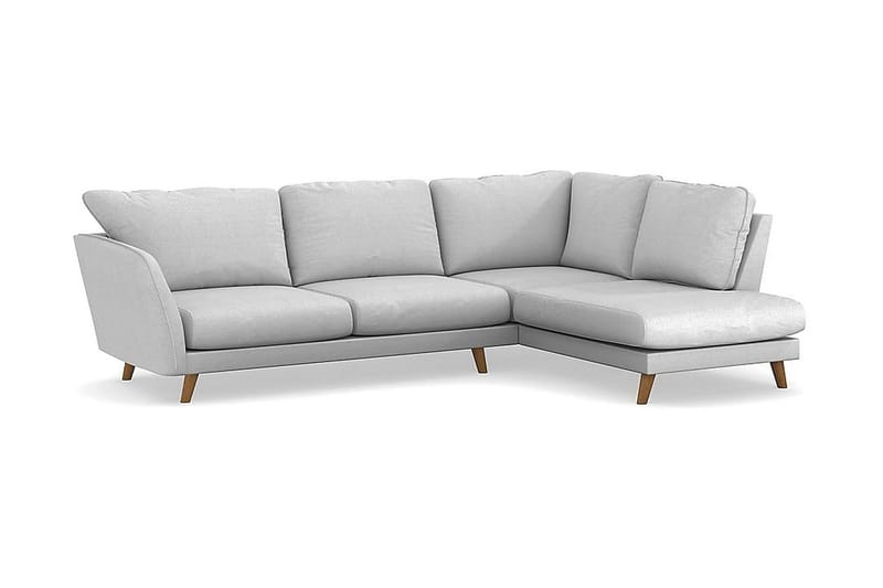 Trend Lyx 4-seters Høyrevendt L-formet Sjeselongsofa i Stoff - Lys grå - Møbler - Sofaer - Sofa med sjeselong - 4 seters sofa med divan