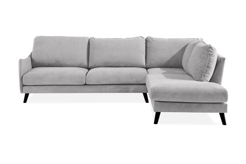 Trend Lyx 4-seters Høyrevendt L-formet Sjeselongsofa i Stoff - Lys grå - Møbler - Sofaer - Sofa med sjeselong