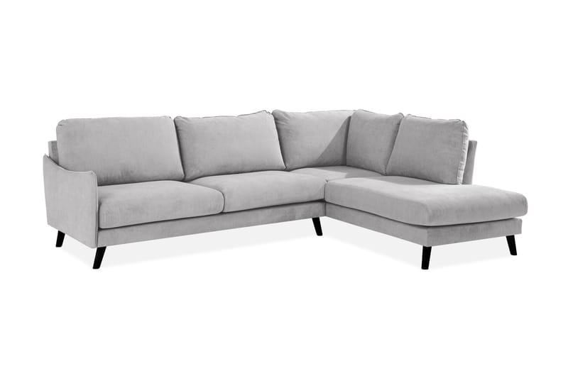 Trend Lyx 4-seters Høyrevendt L-formet Sjeselongsofa i Stoff - Lys grå - Møbler - Sofaer - Sofa med sjeselong