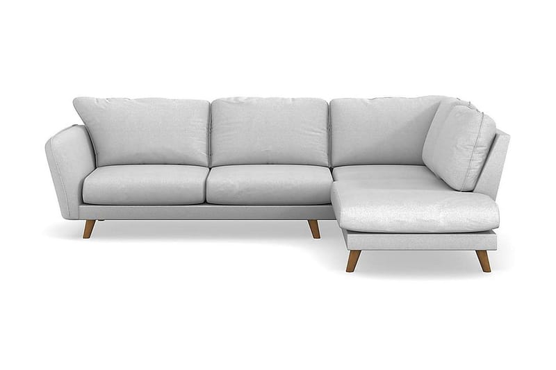 Trend Lyx 4-seters Høyrevendt L-formet Sjeselongsofa i Stoff - Lys grå - Møbler - Sofaer - Sofa med sjeselong - 4 seters sofa med divan
