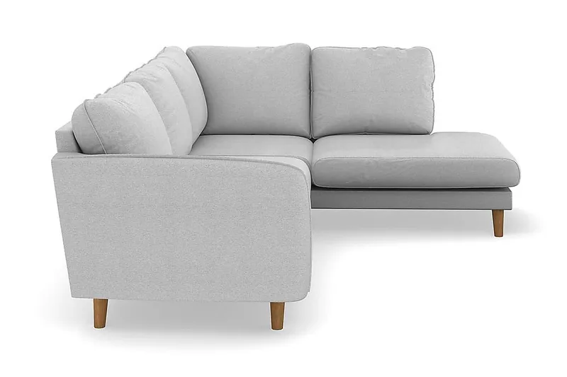 Trend Lyx 4-seters Høyrevendt L-formet Sjeselongsofa i Stoff - Lys grå - Møbler - Sofaer - Sofa med sjeselong - 4 seters sofa med divan